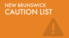 New Brunswick caution list
