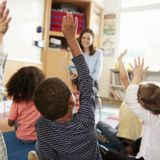 School children in classroom